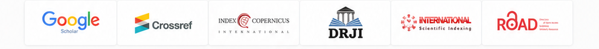 Indexed in Google Scholar, Crossref, Index Copernicus, International Scientific Indexing, ROAD